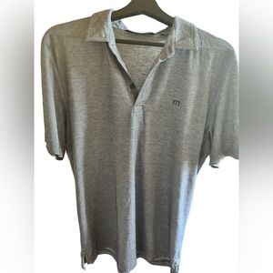 Travis Mathew mens large heathered blue Wolfdancer golf club size large EUC